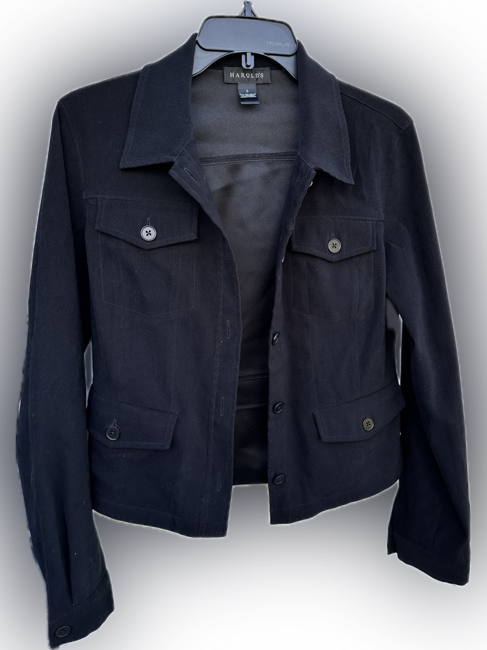 Harold's Black Button-Front Jean Jacket